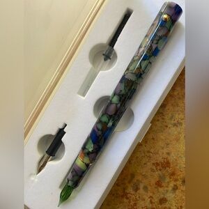 Majohn Delike Dip Pen Pocket Fountain Pen interchangeable nibs green blue